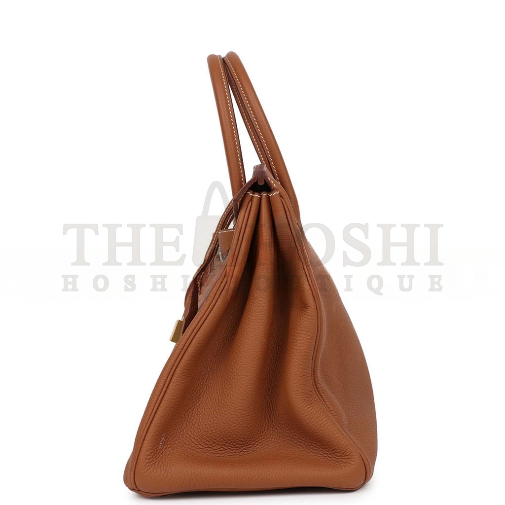 H**me5 BIRKIN 35 TOGO GOLDEN BROWN GOLD BUCKLE BAG 1900409 (35*25*18cm) Master Quality